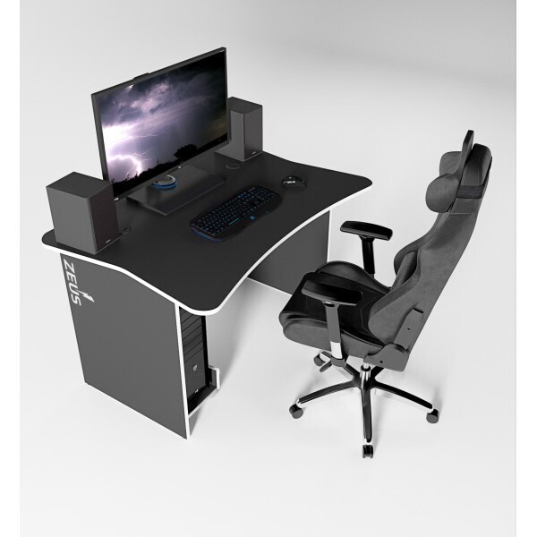 

Игровой геймерский стол ZEUS™ ZET-1, черный/белый