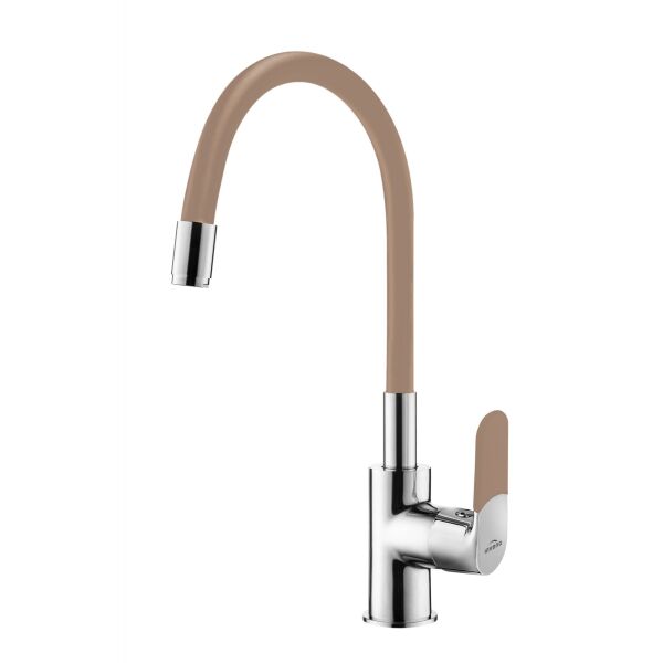 

Смеситель для кухни с гибким изливом, Invena Samba, кофейный, BZ-91-L03