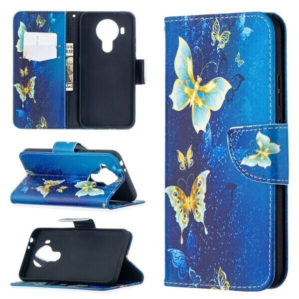

Чехол-книжка Deexe Color Wallet для Nokia 5.4 - Blue Butterfly