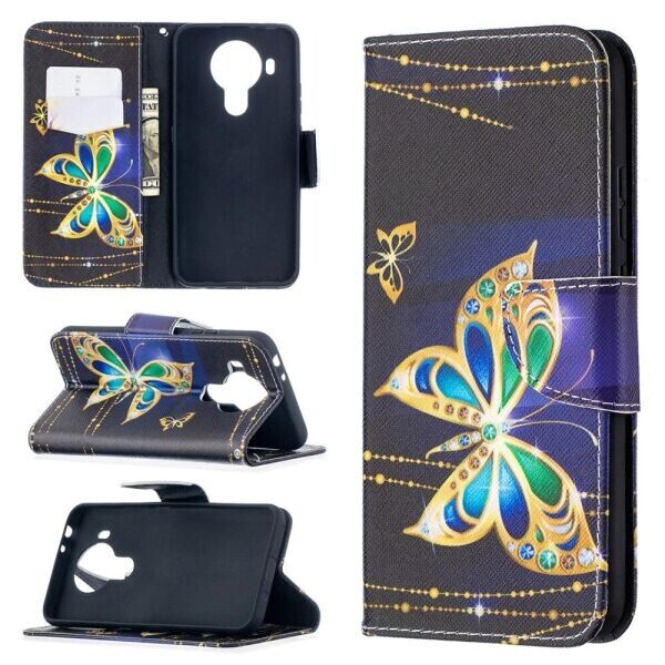 

Чехол-книжка Deexe Color Wallet для Nokia 5.4 - Colorized Butterfly