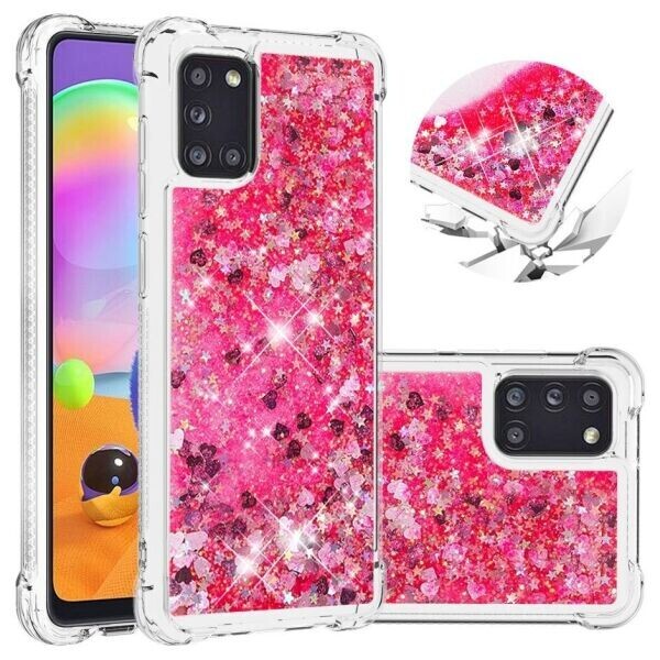 

Силиконовый (TPU) чехол Deexe Liquid Glitter для Samsung Galaxy A31 (A315) - Red