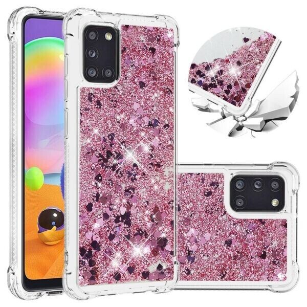 

Силиконовый (TPU) чехол Deexe Liquid Glitter для Samsung Galaxy A31 (A315) - Rose Gold