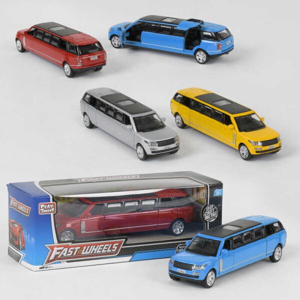 

Машинка металлопластик 6578 (96/2) 4 цвета, инерция, открываются двери, 4 вида, в коробке