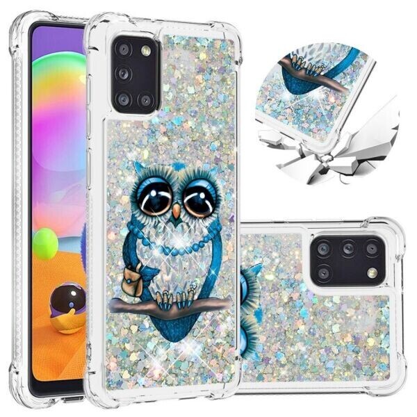 

Силиконовый (TPU) чехол Deexe Fashion Glitter для Samsung Galaxy A31 (A315) - Owl