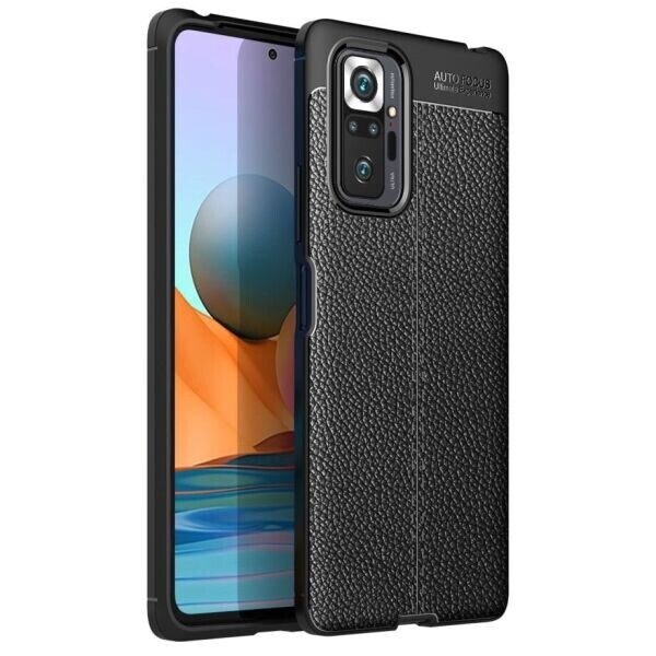 

Защитный чехол Deexe Leather Cover для Xiaomi Redmi Note 10 Pro - Black
