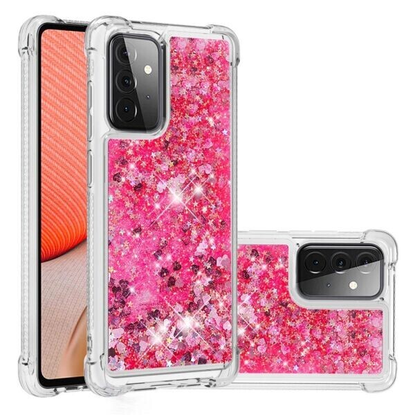 

Силиконовый (TPU) чехол Deexe Liquid Glitter для Samsung Galaxy A72 (А725) - Rose