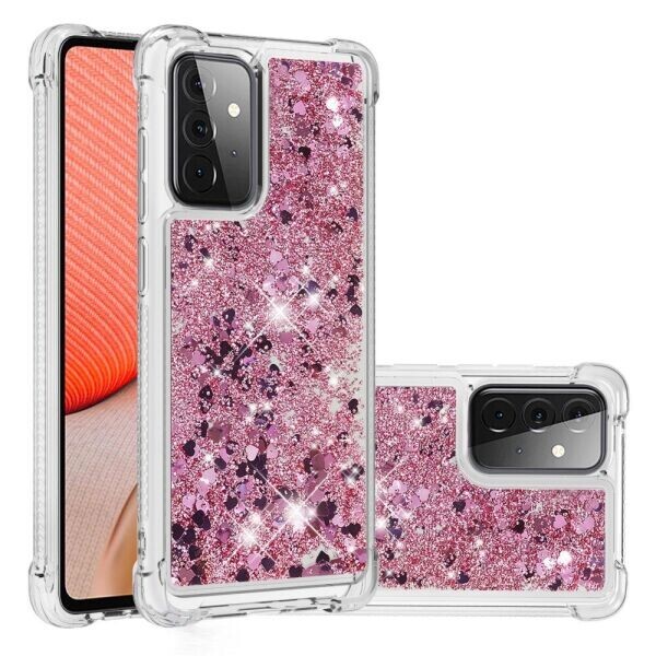 

Силиконовый (TPU) чехол Deexe Liquid Glitter для Samsung Galaxy A72 (А725) - Red