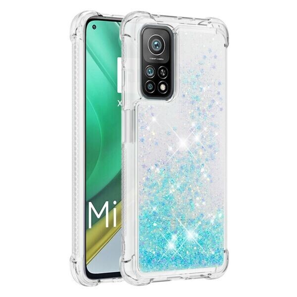 

Силиконовый (TPU) чехол Deexe Liquid Glitter для Xiaomi Mi 10T / Mi 10T Pro - Baby Blue
