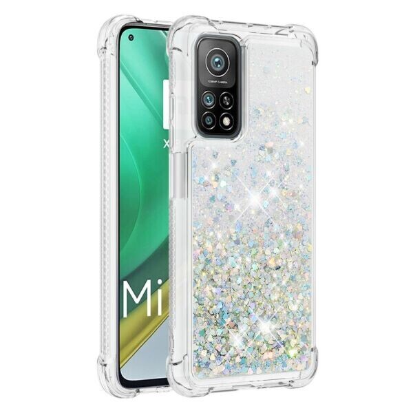 

Силиконовый (TPU) чехол Deexe Liquid Glitter для Xiaomi Mi 10T / Mi 10T Pro - Silver