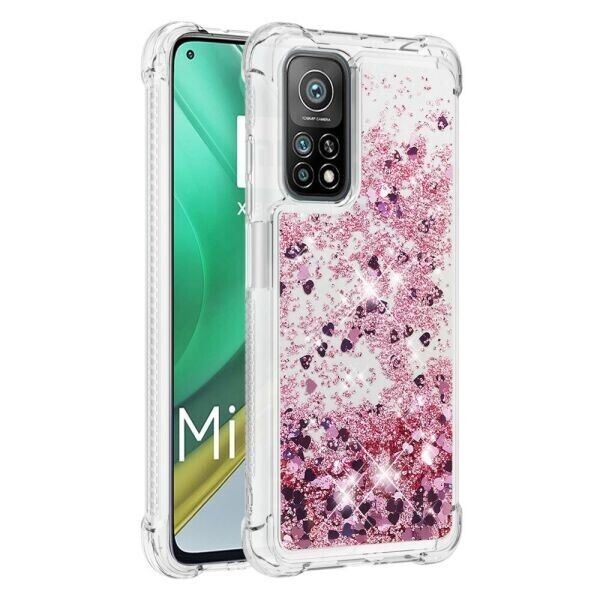 

Силиконовый (TPU) чехол Deexe Liquid Glitter для Xiaomi Mi 10T / Mi 10T Pro - Rose