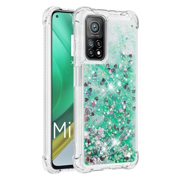 

Силиконовый (TPU) чехол Deexe Liquid Glitter для Xiaomi Mi 10T / Mi 10T Pro - Green