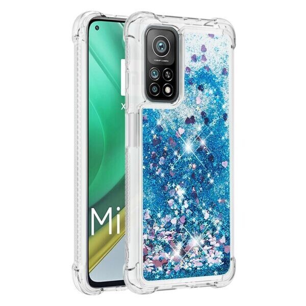 

Силиконовый (TPU) чехол Deexe Liquid Glitter для Xiaomi Mi 10T / Mi 10T Pro - Blue