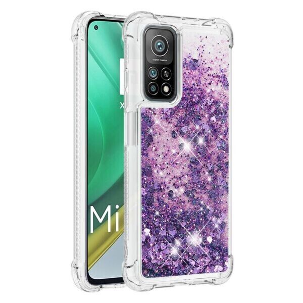 

Силиконовый (TPU) чехол Deexe Liquid Glitter для Xiaomi Mi 10T / Mi 10T Pro - Purple