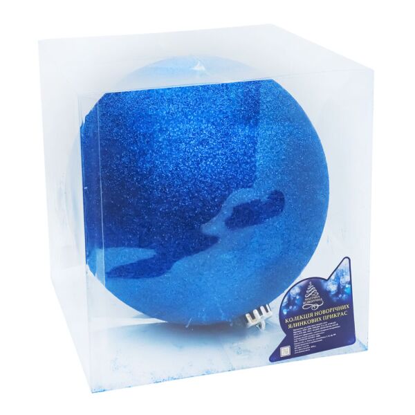 Акція на Ёлочный шарик с блестками диаметр 20 см. 1 шт. в коробке синий від Allo UA