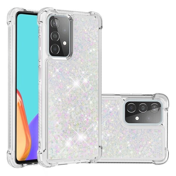

Силиконовый (TPU) чехол Deexe Liquid Glitter для Samsung Galaxy A52 (A525) - White