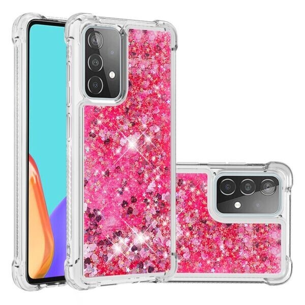 

Силиконовый (TPU) чехол Deexe Liquid Glitter для Samsung Galaxy A52 (A525) - Rose