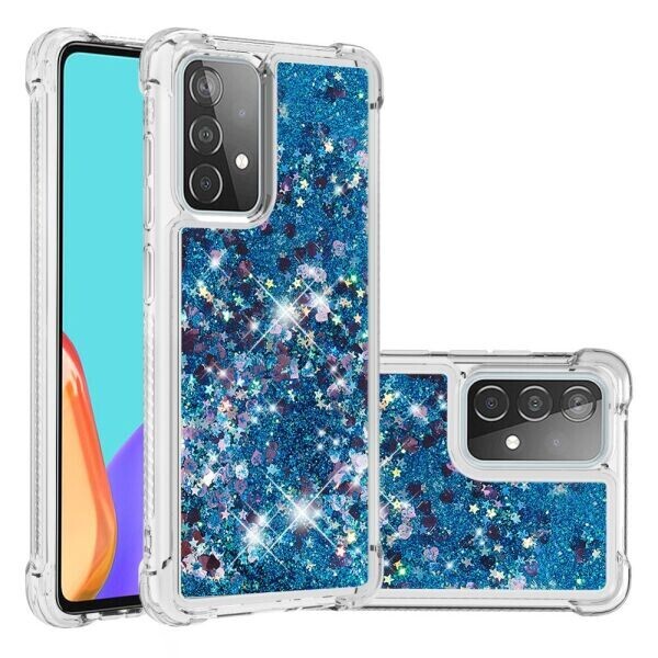 

Силиконовый (TPU) чехол Deexe Liquid Glitter для Samsung Galaxy A52 (A525) - Blue