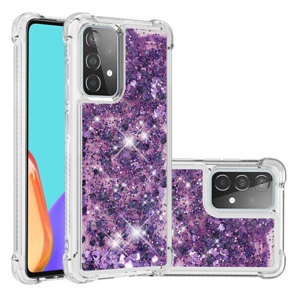 

Силиконовый (TPU) чехол Deexe Liquid Glitter для Samsung Galaxy A52 (A525) - Purple