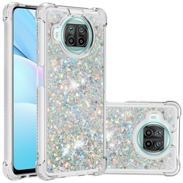 

Силиконовый (TPU) чехол Deexe Liquid Glitter для Xiaomi Mi 10T Lite - Light Green