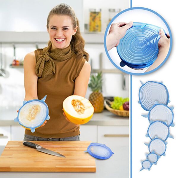 

Силиконовые универсальные крышки Super stretch silicone lids