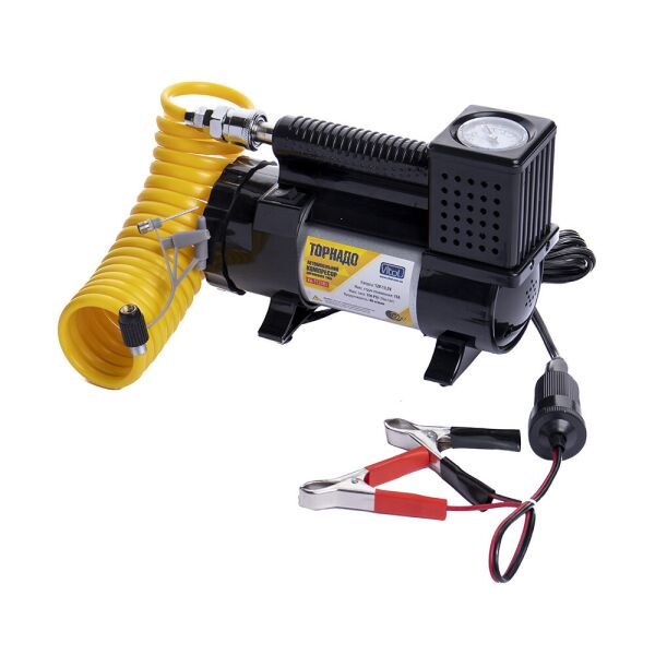 

Компрессор "Торнадо" КА-Т12181 150psi/15Amp 40л. фонарь/прикур. + переходник/шланг 3,0м