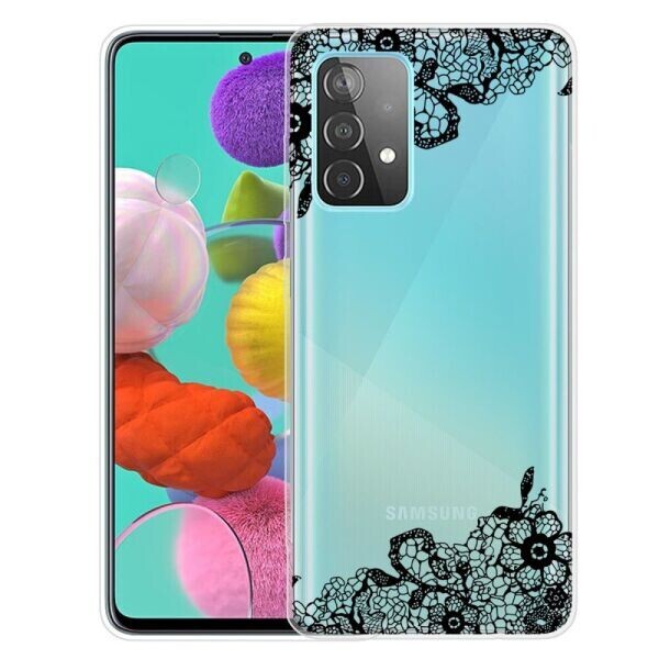 

Силиконовый (TPU) чехол Deexe Pretty Glossy для Samsung Galaxy A72 (А725) - Lace Flower