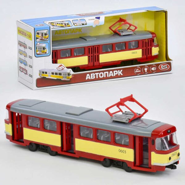 

JT Трамвай 9708 D (24) подсветка, звук, открываются двери, инерция, в коробке