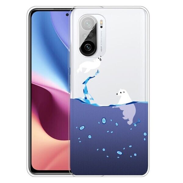 Силиконовый (TPU) чехол Deexe Pretty Glossy для Xiaomi Poco F3 / Redmi K40 / Redmi K40 Pro - Polar Bear