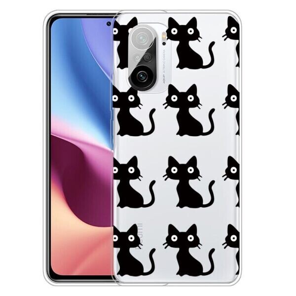 

Силиконовый (TPU) чехол Deexe Pretty Glossy для Xiaomi Poco F3 / Redmi K40 / Redmi K40 Pro - Black Cats