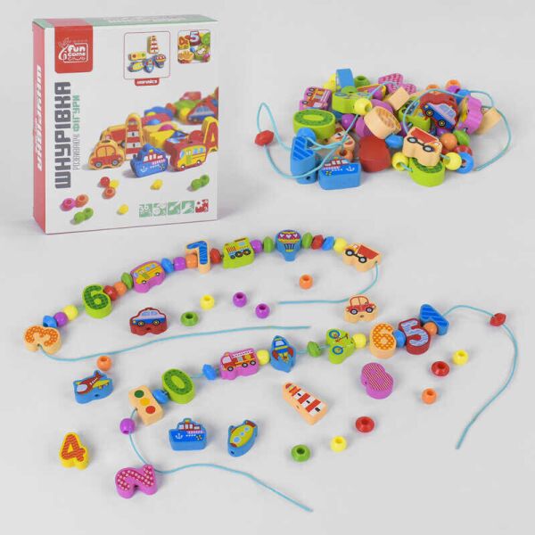 

Деревянная игра "Шнуровка" 35852 (30) "Fun Game", в коробке