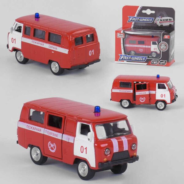 

Машинка металлопластик 6402 A (144/4) "Play Smart" 1 ВИД, инерция, открываются двери, в коробке