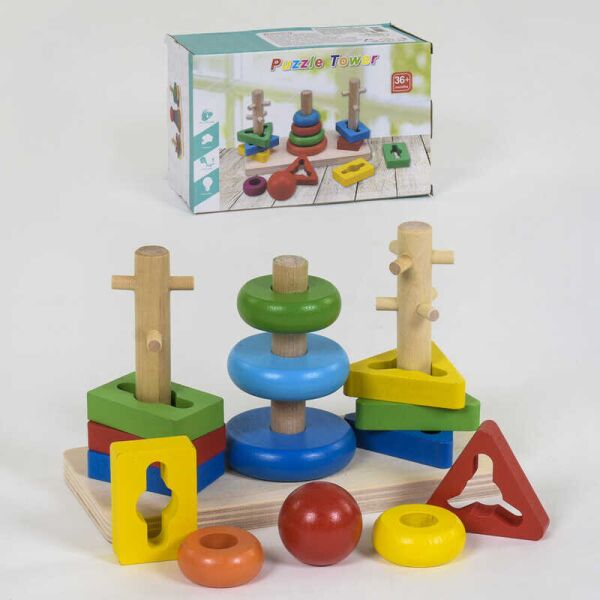 

Деревянная игра Логическая пирамидка С 39372 (72) в коробке