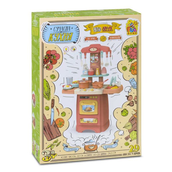 

Игровой набор "Сучасна Кухня" 7425 (12) свет, звук, 29 аксессуаров, 2 цвета, "FUN GAME"