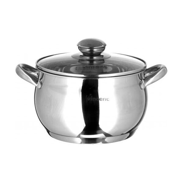 

Кастрюля из нержавеющей стали с крышкой Vincent 2.2 л 16 см VC-3168-16