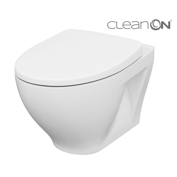 

Унитаз CET MODUO CLEAN ON подвесной унитаз в комплекте с крышкой дюропласт MODUO SLIM WRAP Cersanit (000021903)
