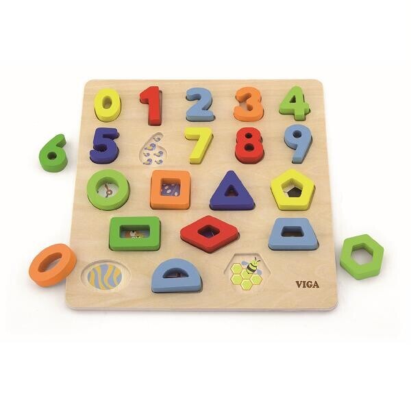 

Набор для обучения Цифры и формы Viga Toys 30х30х1,5 см Разноцветный