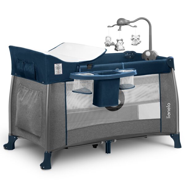 

Кроватка-манеж THOMI BLUE NAVY Lionelo 125x68x79 см