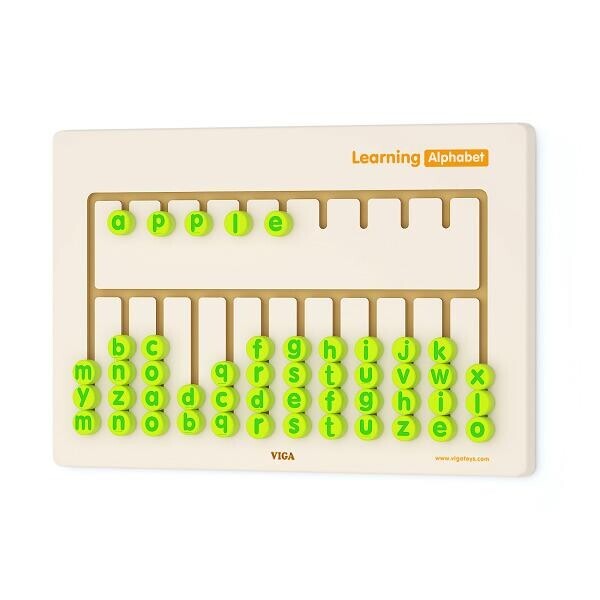 

Игрушка настенная бизиборд Алфавит Viga Toys 40х60х3,5 см Белый