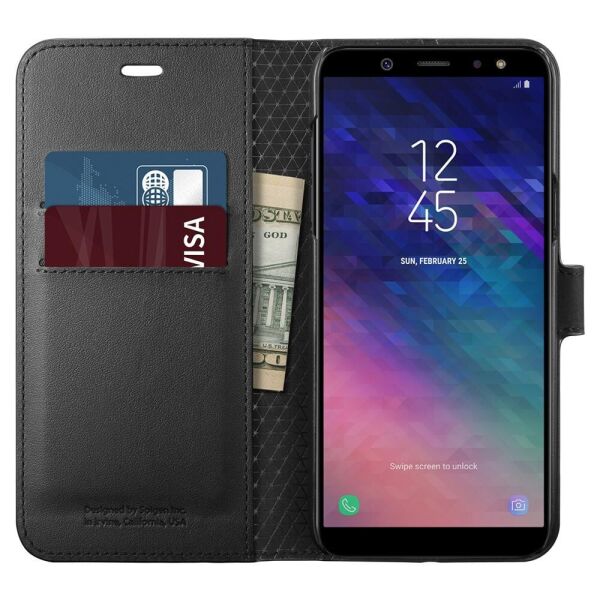 

Книжка-Чехол Spigen для Samsung A6 (2018) Wallet S, Black