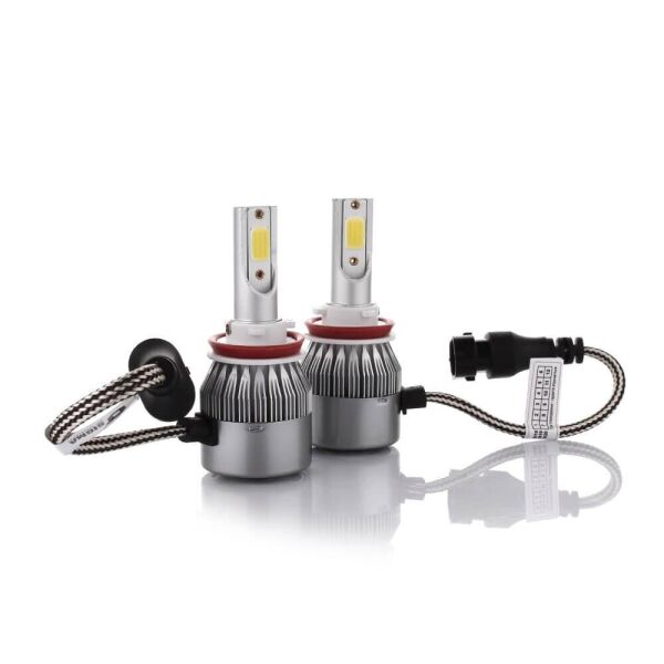 

Комплект LED ламп C6 HeadLight H11 12v COB, две светодиодных ламп головного света