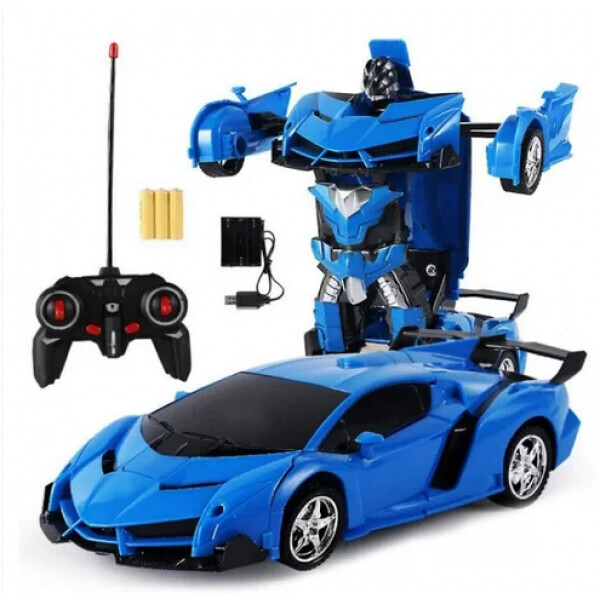 

Машинка трансформер Lamborghini Robot Car Size 18 синяя на пульте управления