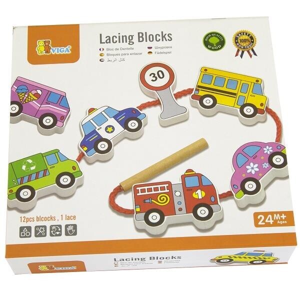 

Шнуровка Автотранспорт Viga Toys 20,5х19х4,5 см Разноцветный