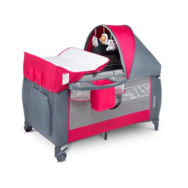 

Кроватка-манеж SVEN PLUS PINK ROSE Lionelo 125х65х77 см