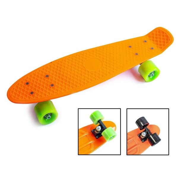 

Скейтборд "Penny Board", Оранжевый цвет, усиленный пластик, матовые колеса