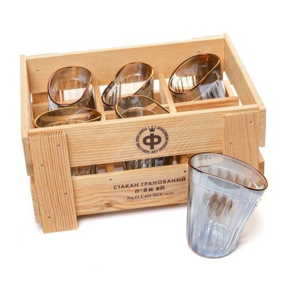 

Набор 6 стаканов пьяных граненых BST 29х21х14 см