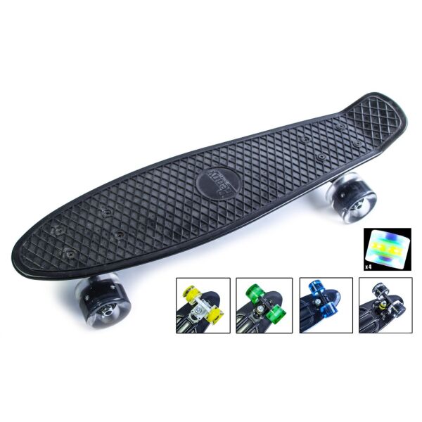 

Скейтборд "Penny Board Nickel 27", Черный цвет, усиленный пластик, светящиеся колеса