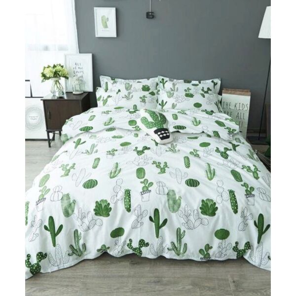

Постельное белье Zastelli Cactus on White бязь евро 200*220