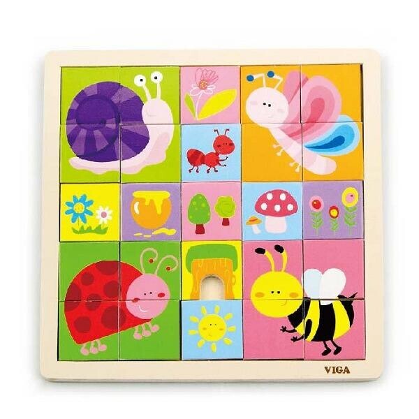 

Пазл Насекомые Viga Toys 25,5х25,5х1 см Разноцветный