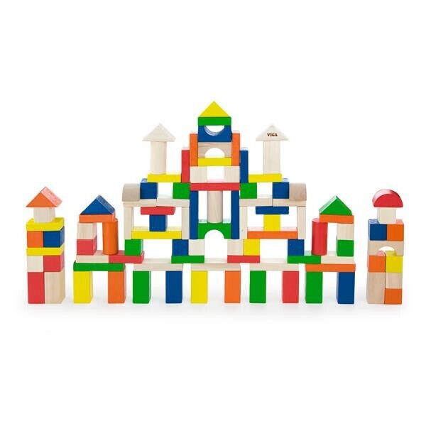 

Деревянные кубики Большая стройка, 100 шт Viga Toys Разноцветный
