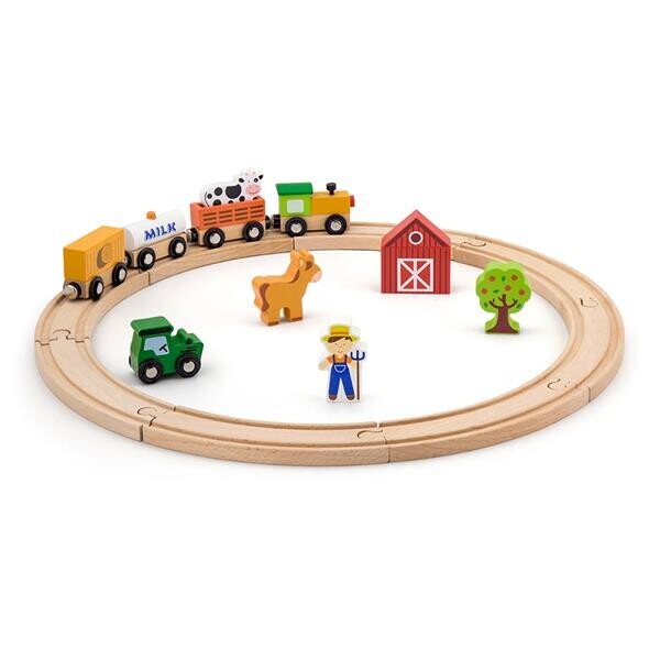 

Деревянная железная дорога 19 эл. Viga Toys Разноцветный